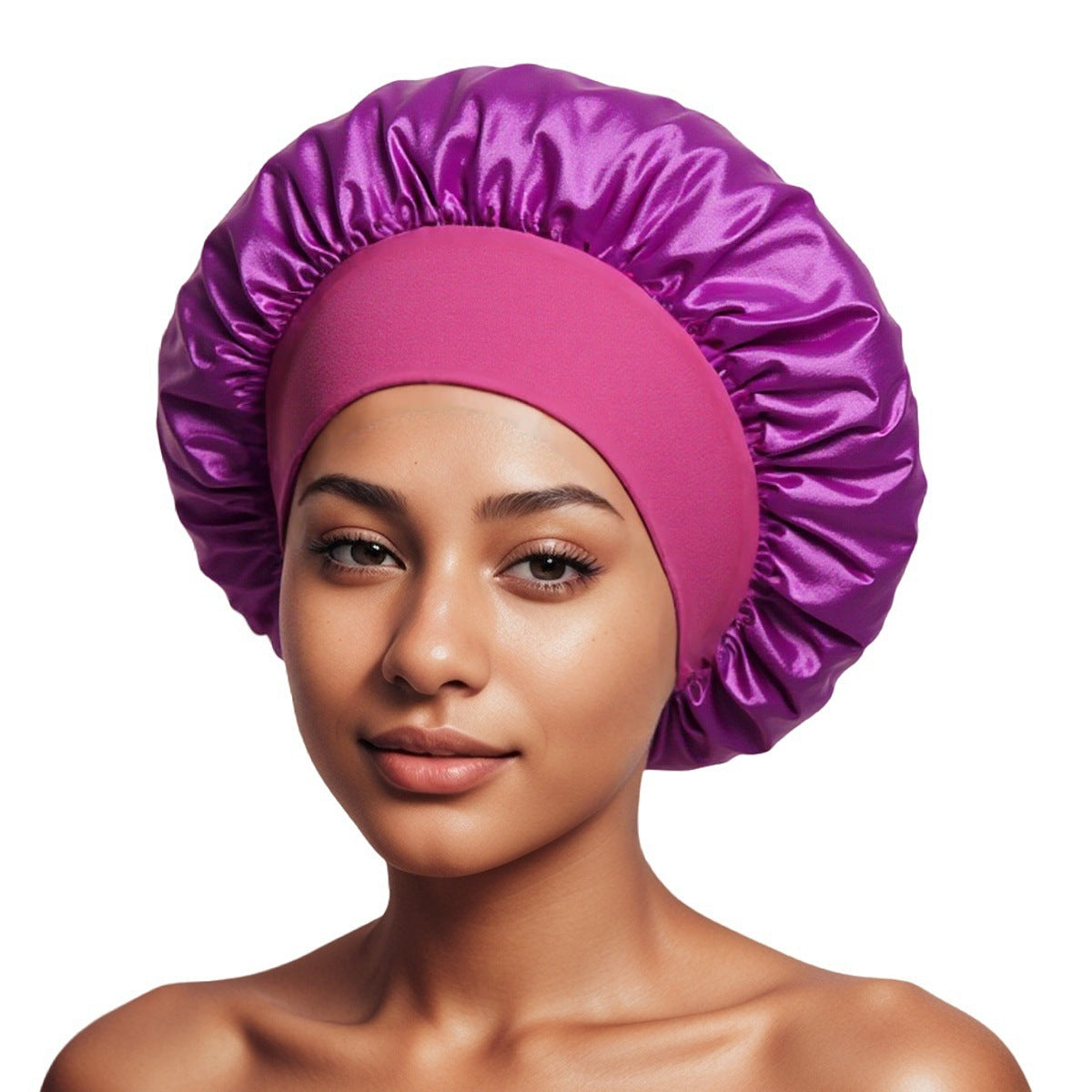 Satin Wide-Brim Hair Cap