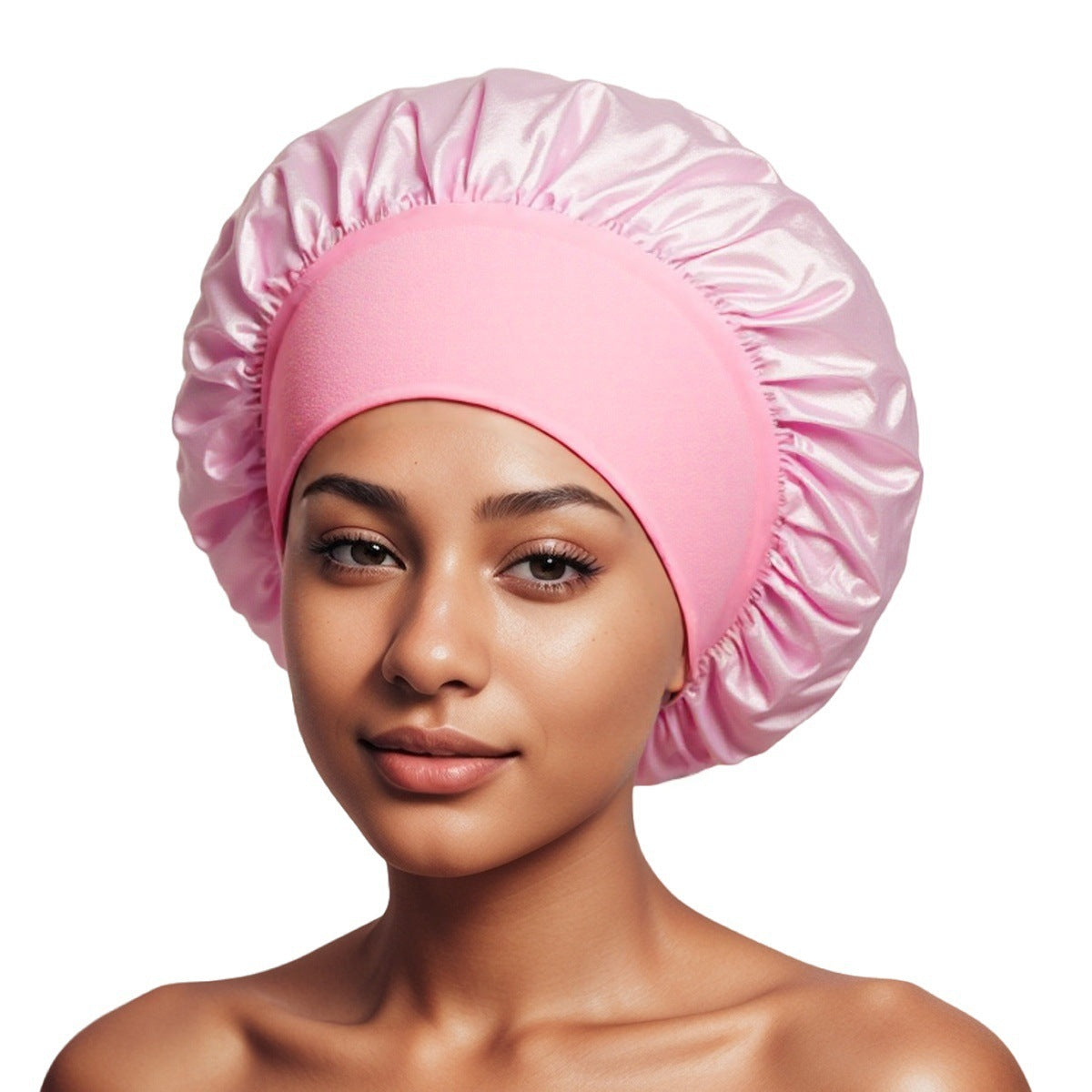 Satin Wide-Brim Hair Cap