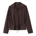 Women's Satin Belted Shirt