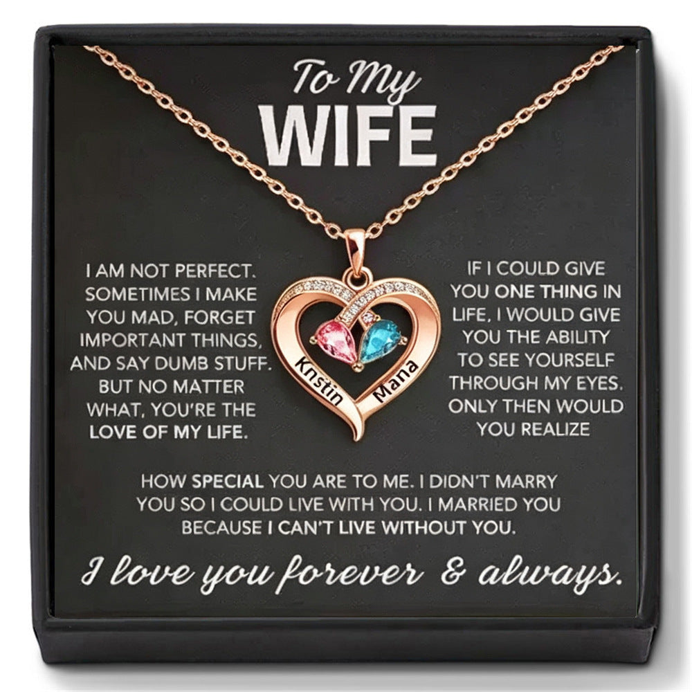 Women's Heart Birthstone Pendant Necklace