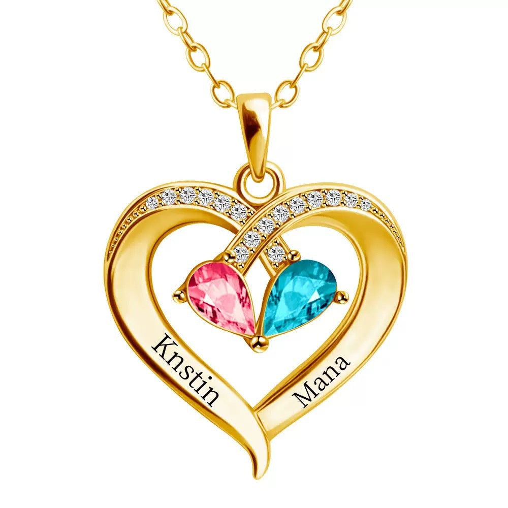 Women's Heart Birthstone Pendant Necklace