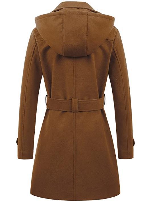 Women's Hooded Woolen Winter Coat