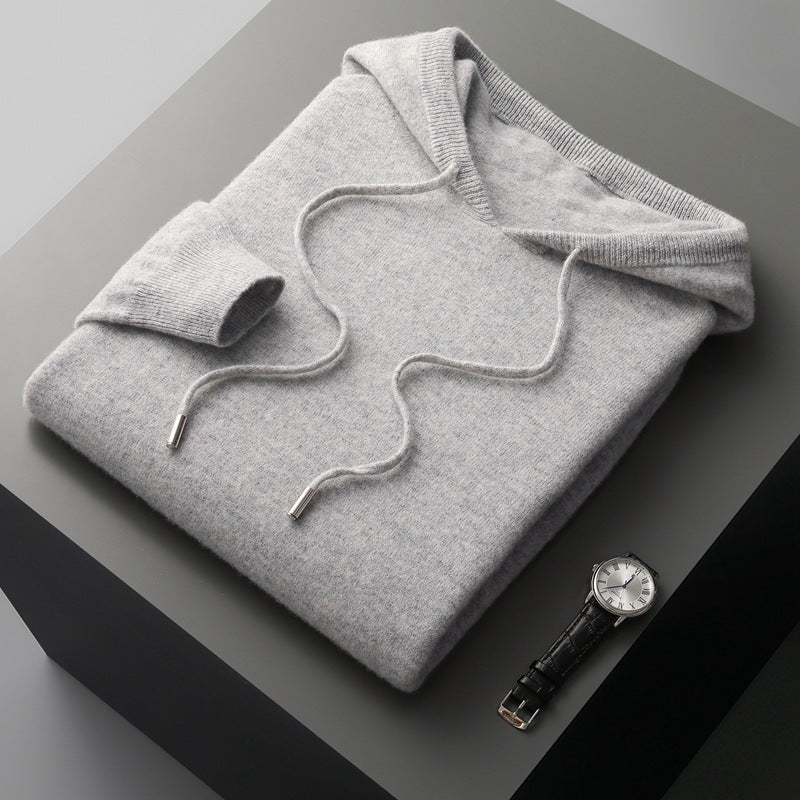 Men's Hooded Wool Pullover