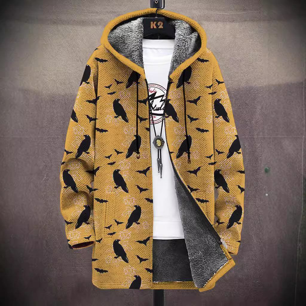 Women's 3D-Print Hooded Winter Coat