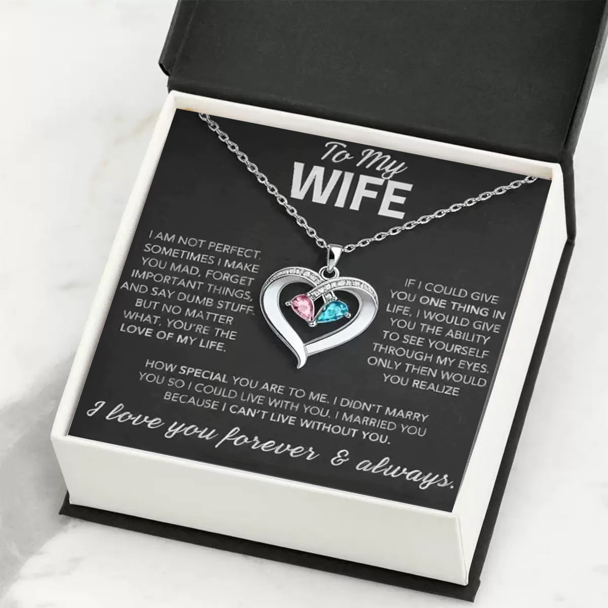 Women's Heart Birthstone Pendant Necklace
