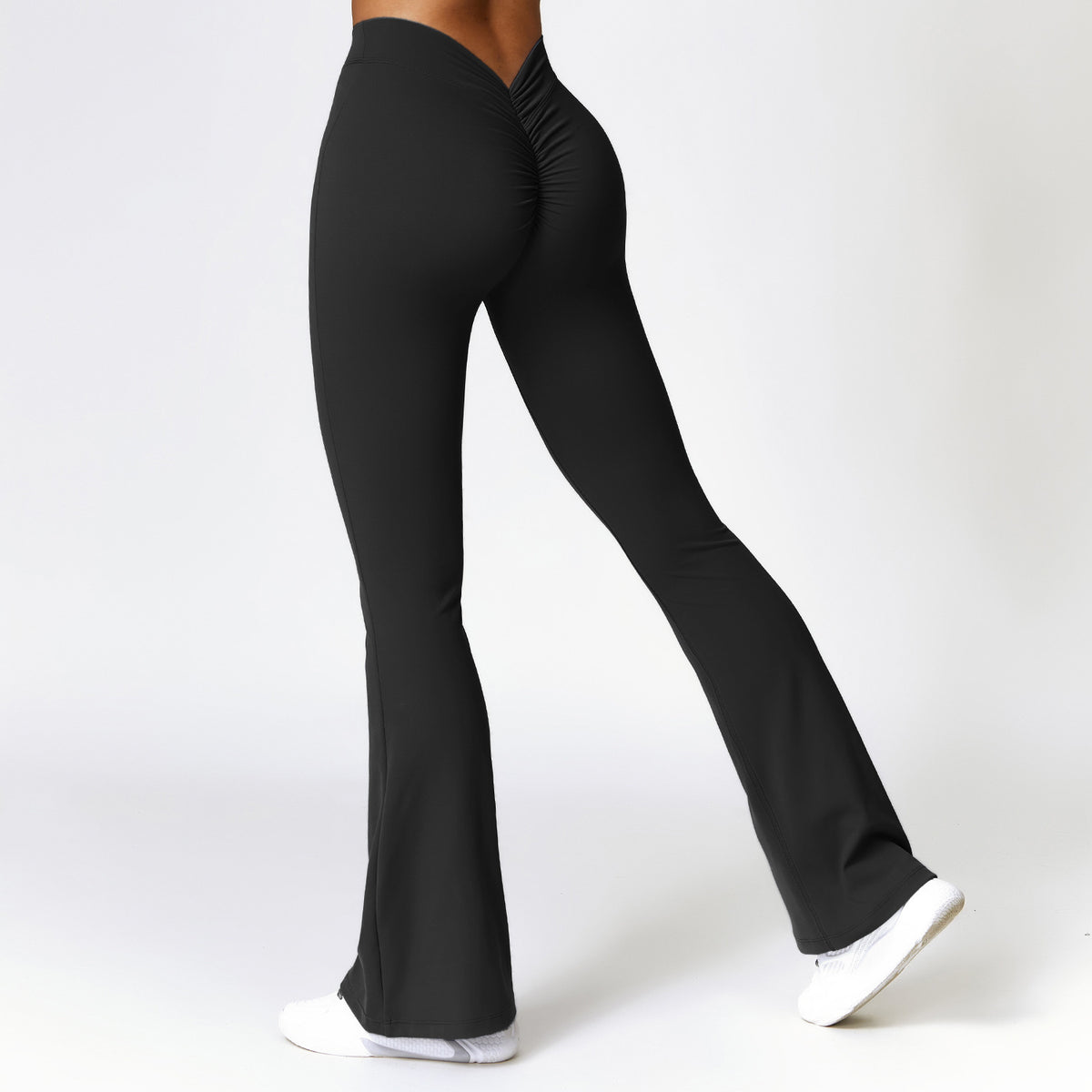 High-Waist Flared Yoga Pants – Quick-Dry Fabric