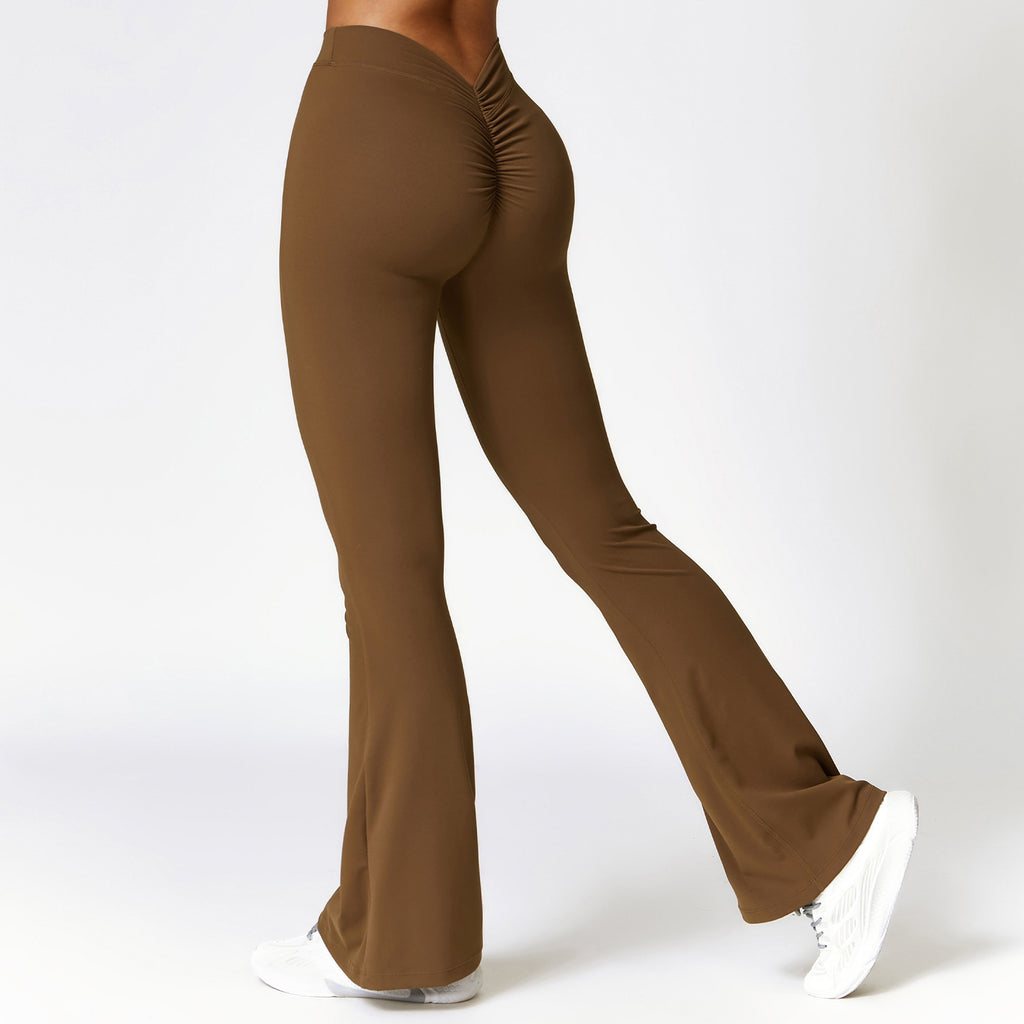 High-Waist Flared Yoga Pants – Quick-Dry Fabric