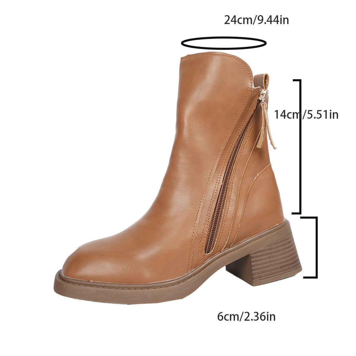 Women's Vintage Chunky-Heel Ankle Boots