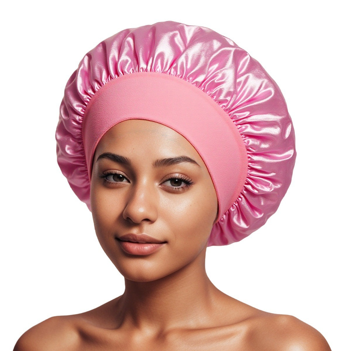 Satin Wide-Brim Hair Cap