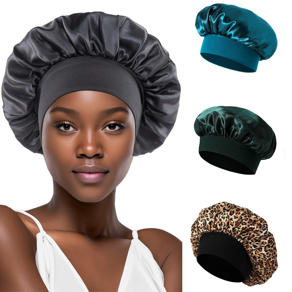 Satin Wide-Brim Hair Cap