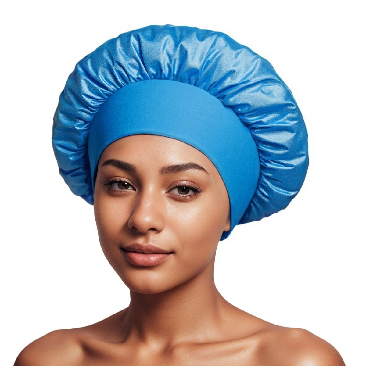 Satin Wide-Brim Hair Cap