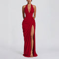 Elegant Halter-Neck Evening Gown