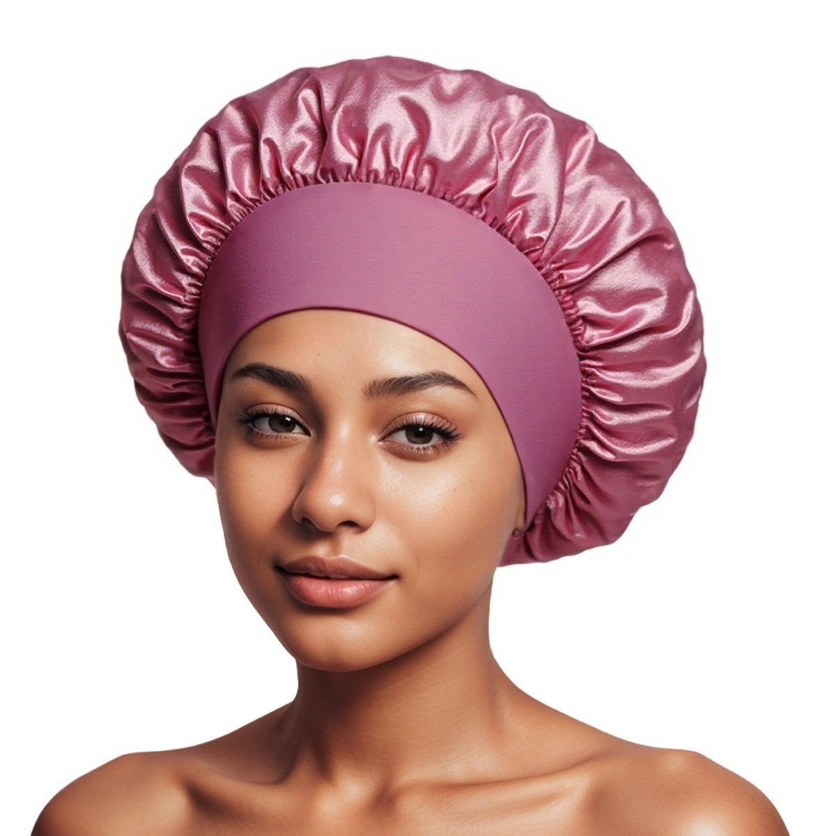 Satin Wide-Brim Hair Cap