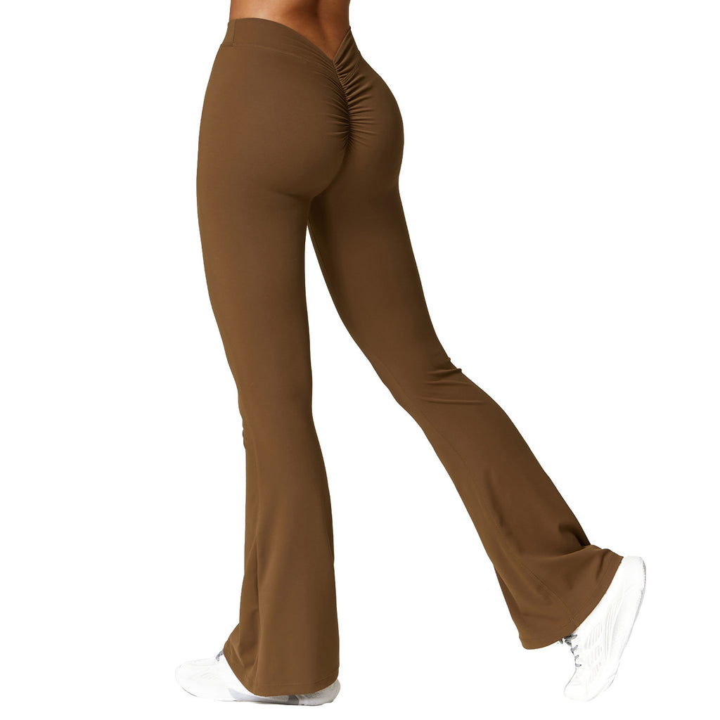 High-Waist Flared Yoga Pants – Quick-Dry Fabric