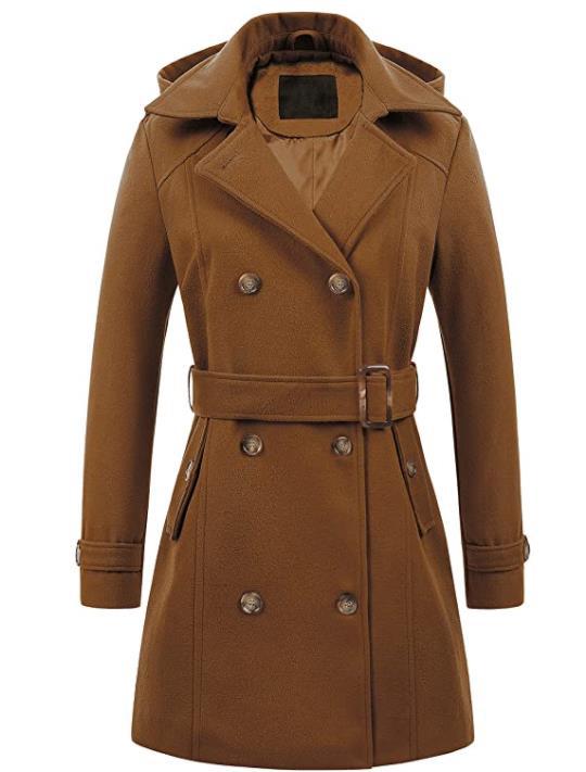 Women's Hooded Woolen Winter Coat