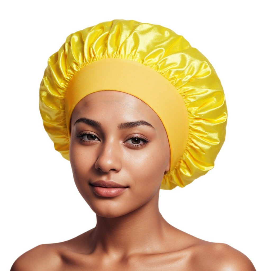 Satin Wide-Brim Hair Cap