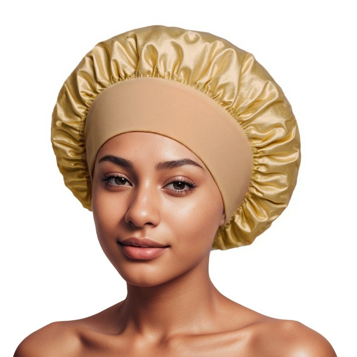 Satin Wide-Brim Hair Cap