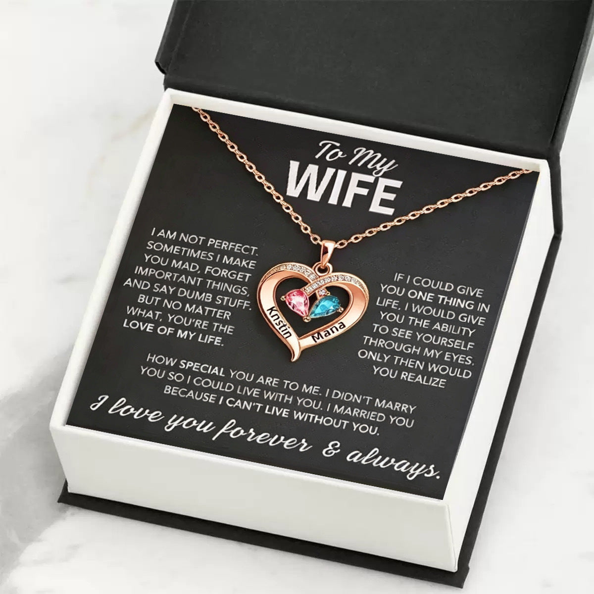 Women's Heart Birthstone Pendant Necklace