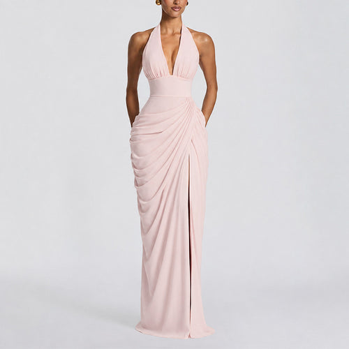 Elegant Halter-Neck Evening Gown