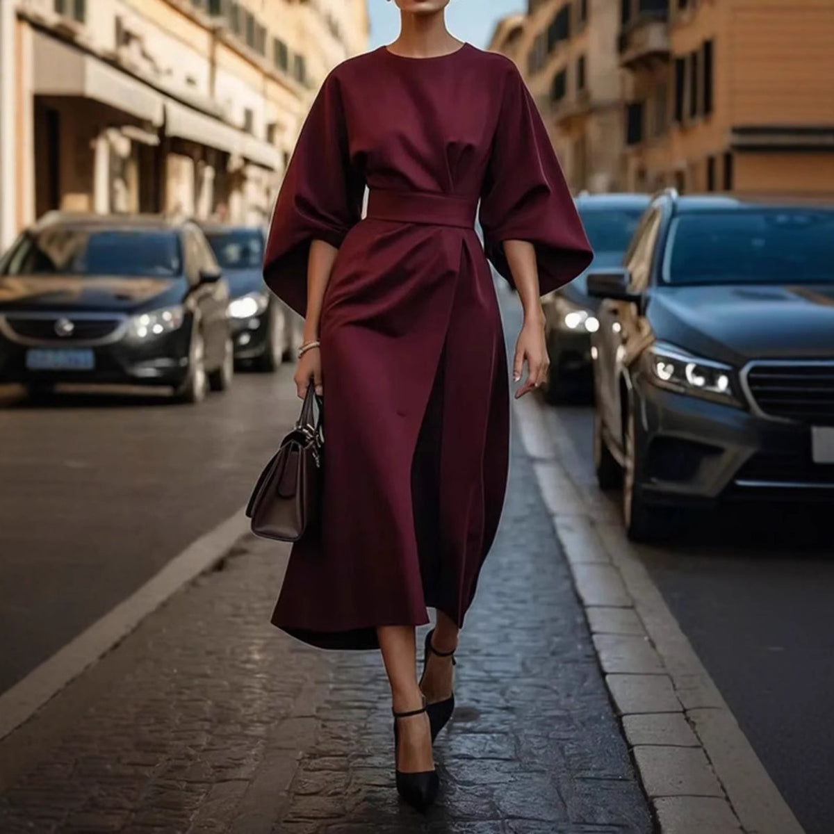 Women's Batwing Sleeve Maxi Dress