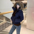 Winter Hooded Fur-Collar Cotton Jacket