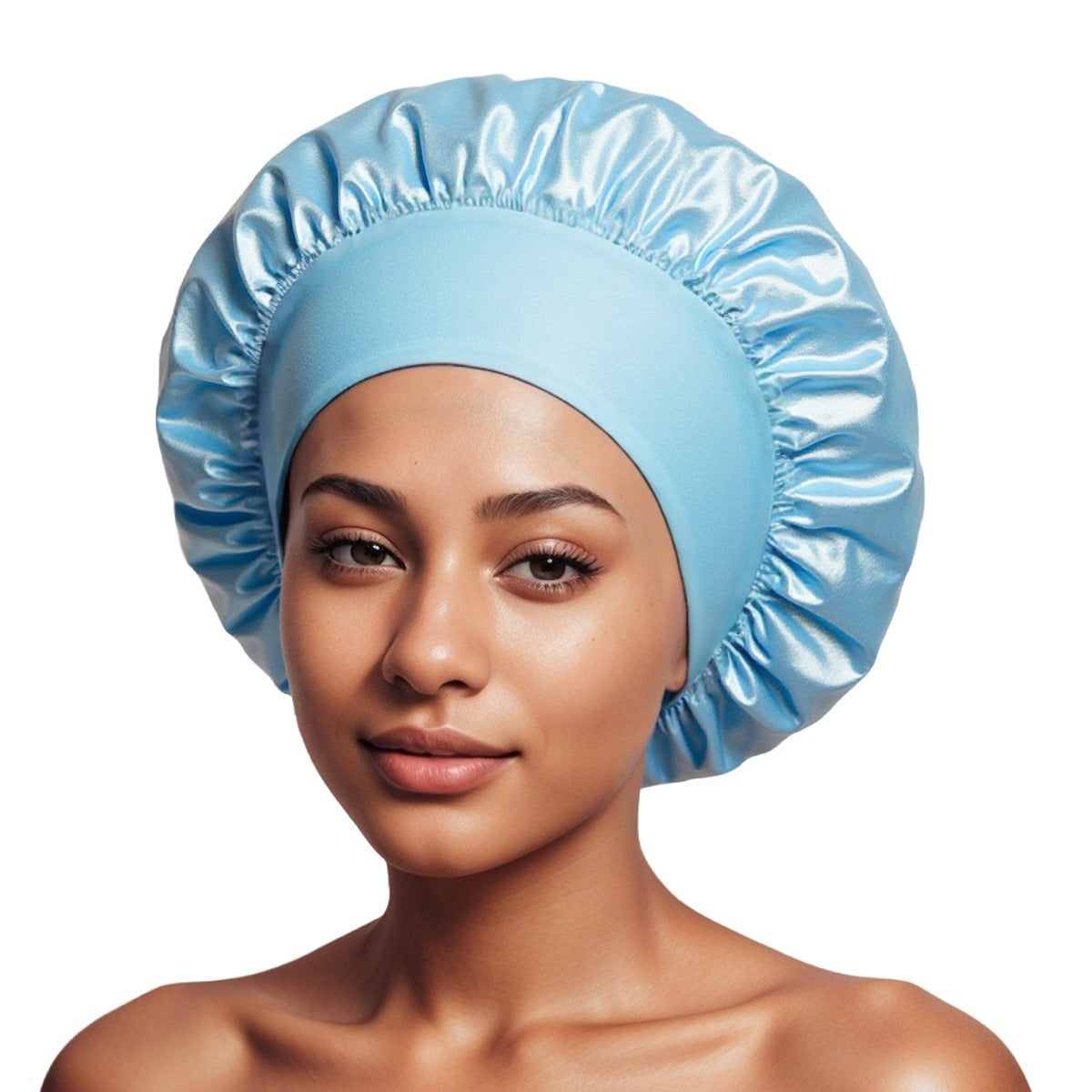Satin Wide-Brim Hair Cap