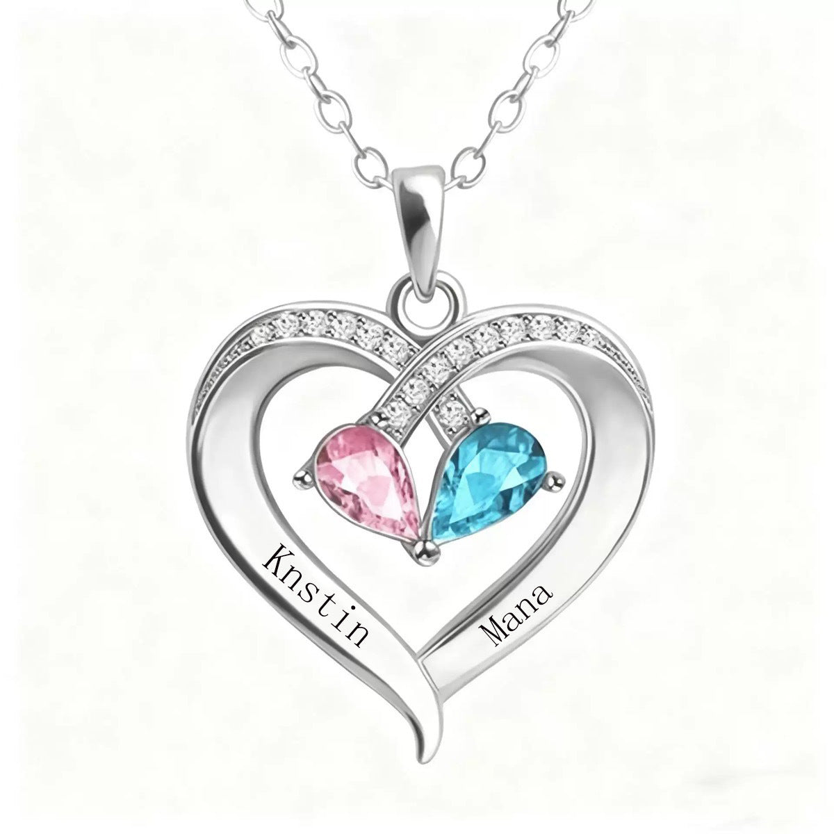 Women's Heart Birthstone Pendant Necklace