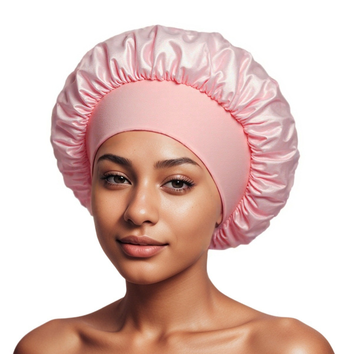 Satin Wide-Brim Hair Cap
