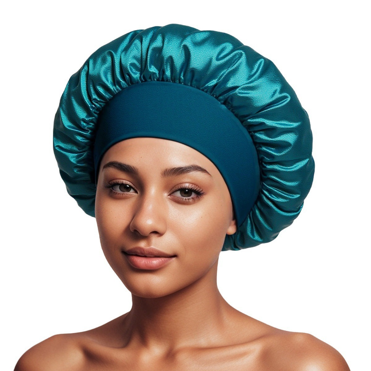 Satin Wide-Brim Hair Cap
