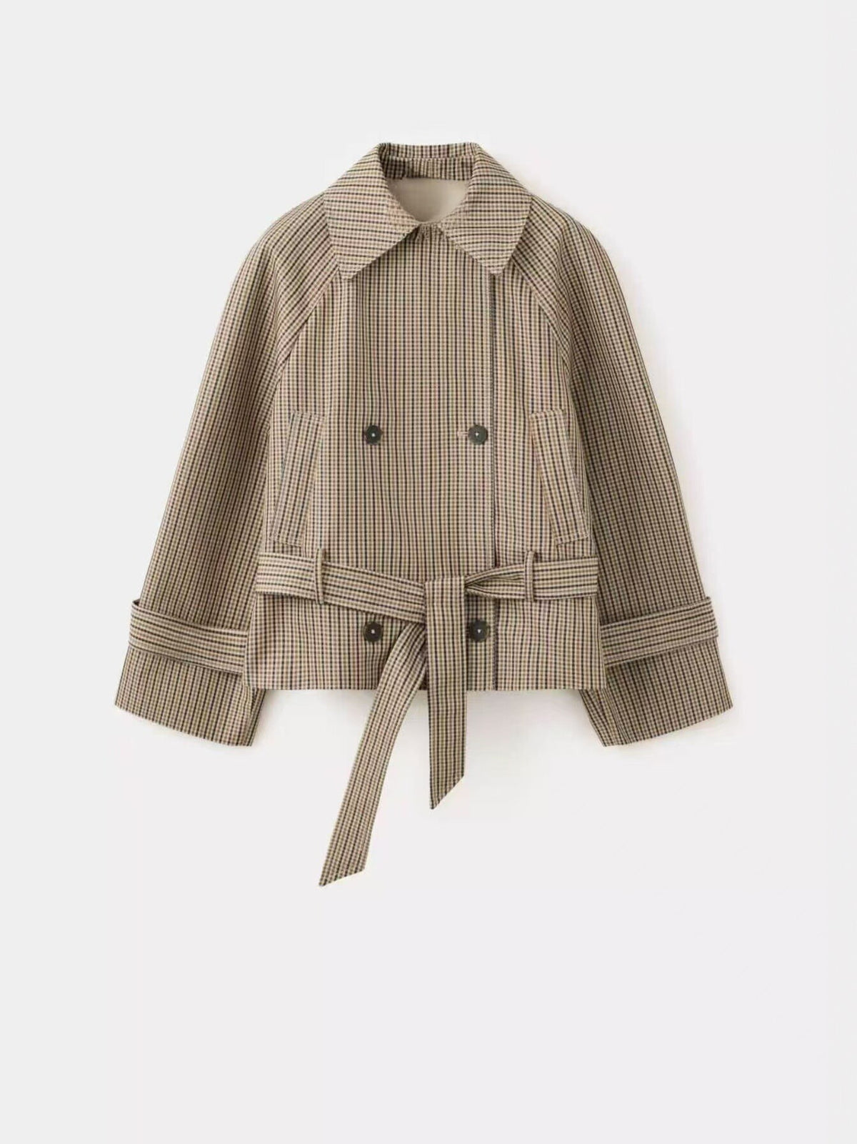 Vintage Check Double-Breasted Coat