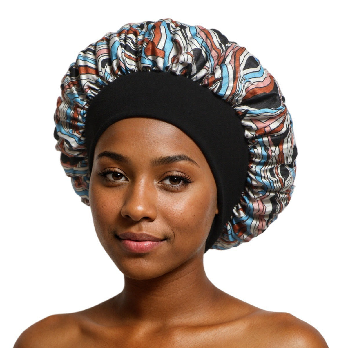 Satin Wide-Brim Hair Cap