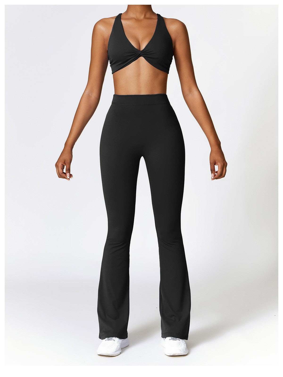High-Waist Flared Yoga Pants – Quick-Dry Fabric