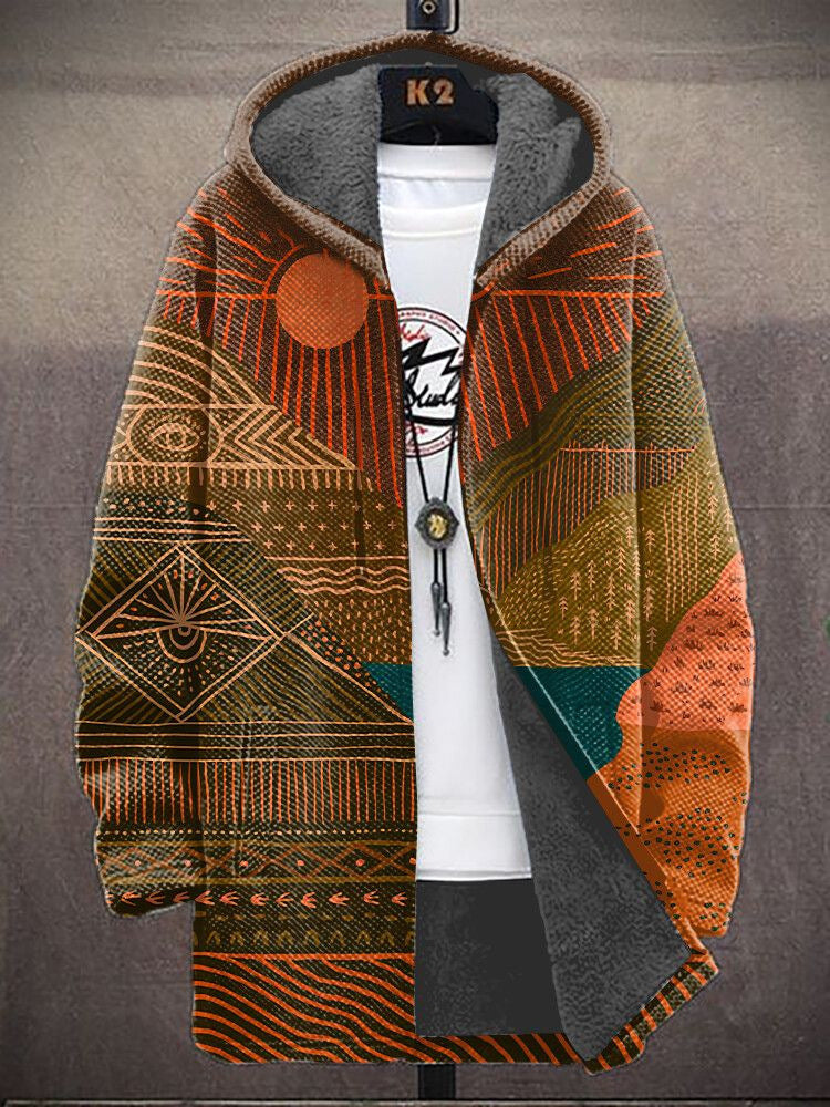 Women's 3D-Print Hooded Winter Coat