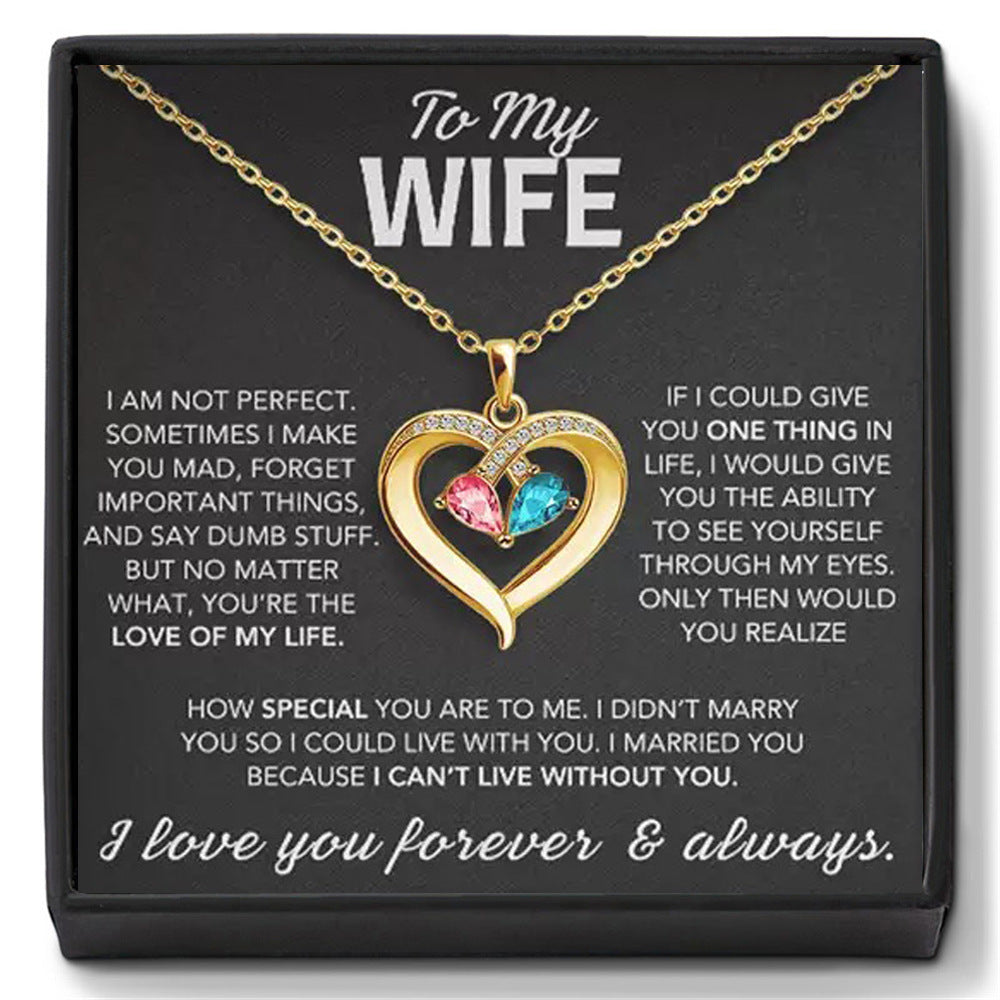 Women's Heart Birthstone Pendant Necklace