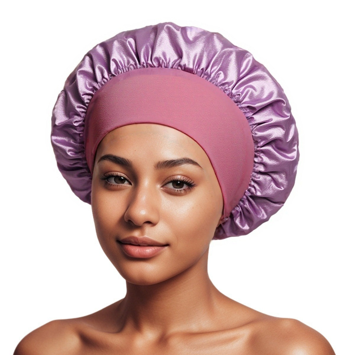 Satin Wide-Brim Hair Cap