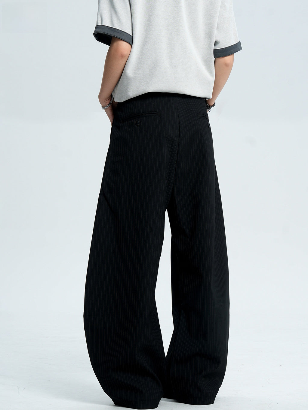 Striped Wide-Leg Trousers