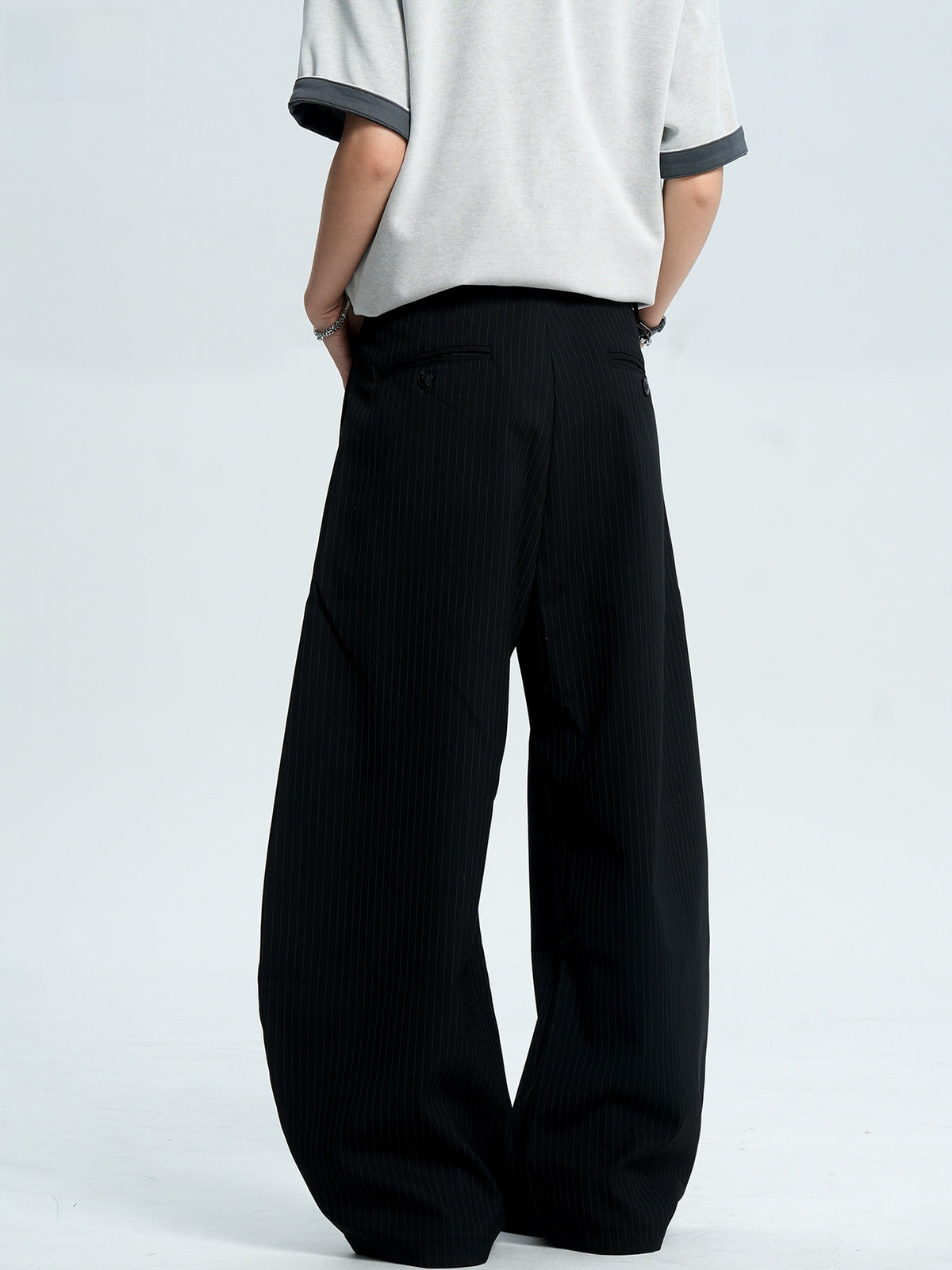 Striped Wide-Leg Trousers