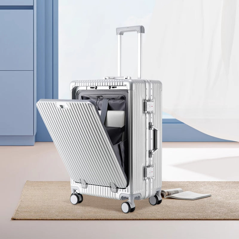 Aluminum-Frame Travel Suitcase