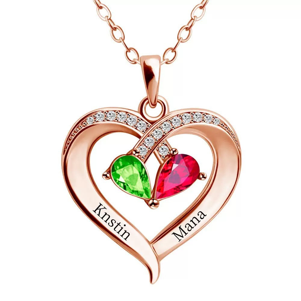 Women's Heart Birthstone Pendant Necklace