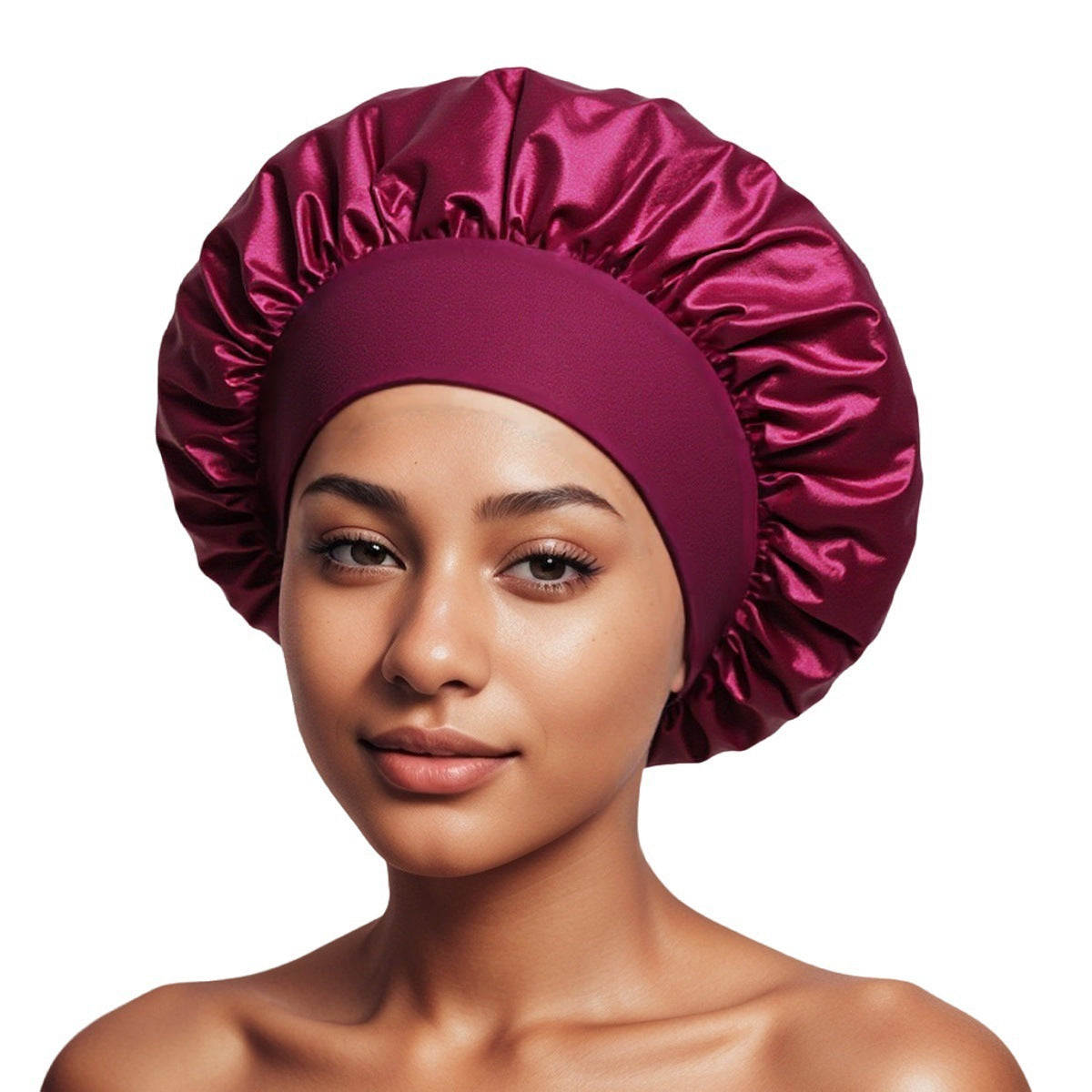 Satin Wide-Brim Hair Cap