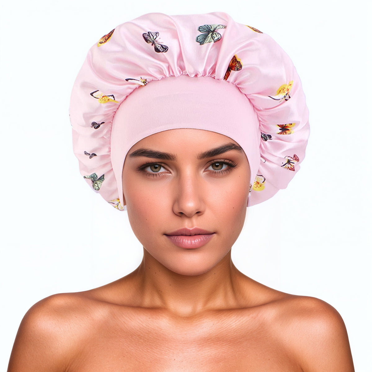 Satin Wide-Brim Hair Cap