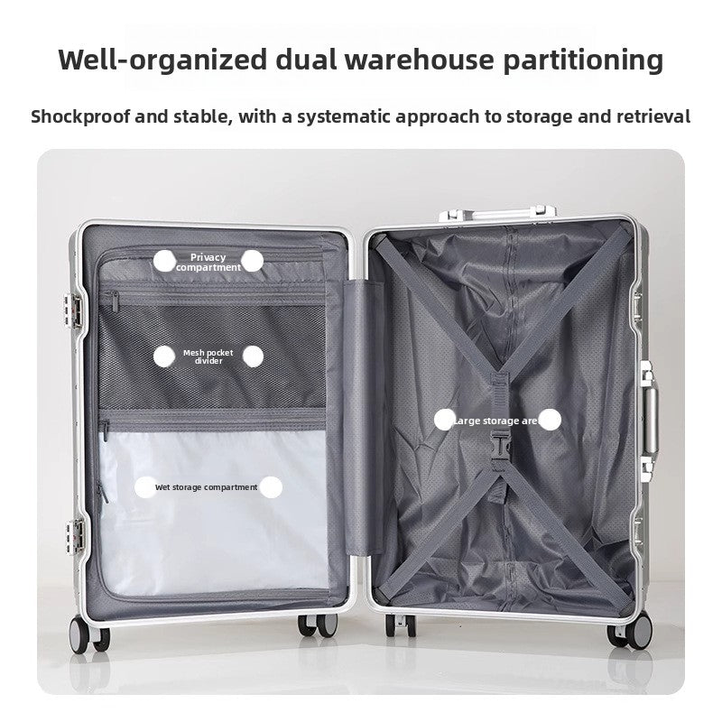 Aluminum-Frame Travel Suitcase