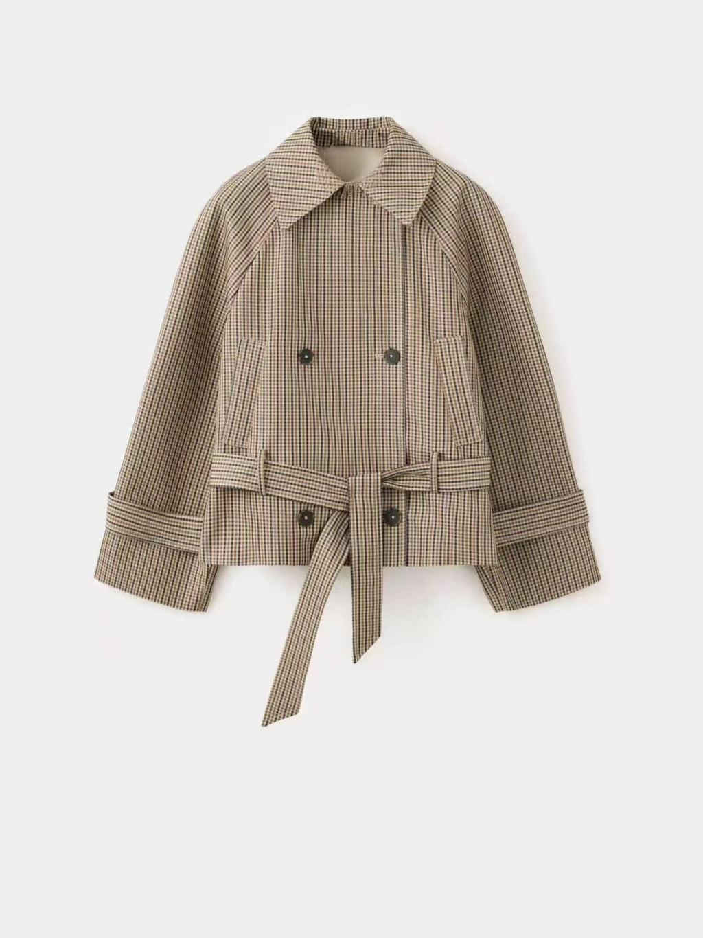 Vintage Check Double-Breasted Coat