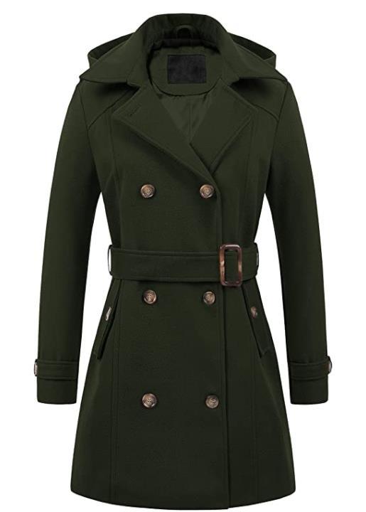Women's Hooded Woolen Winter Coat