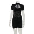 Lace Hollow-Out Midi Dress