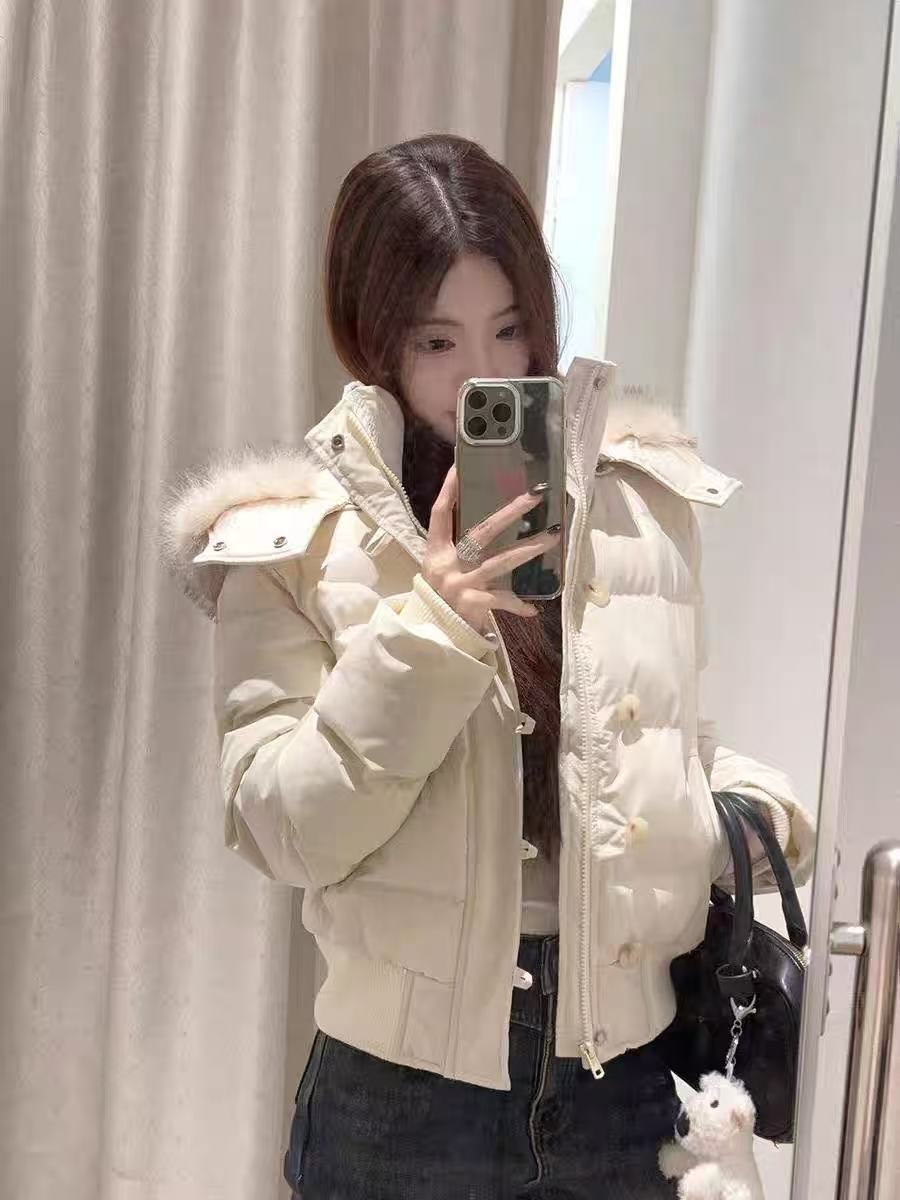 Winter Hooded Fur-Collar Cotton Jacket