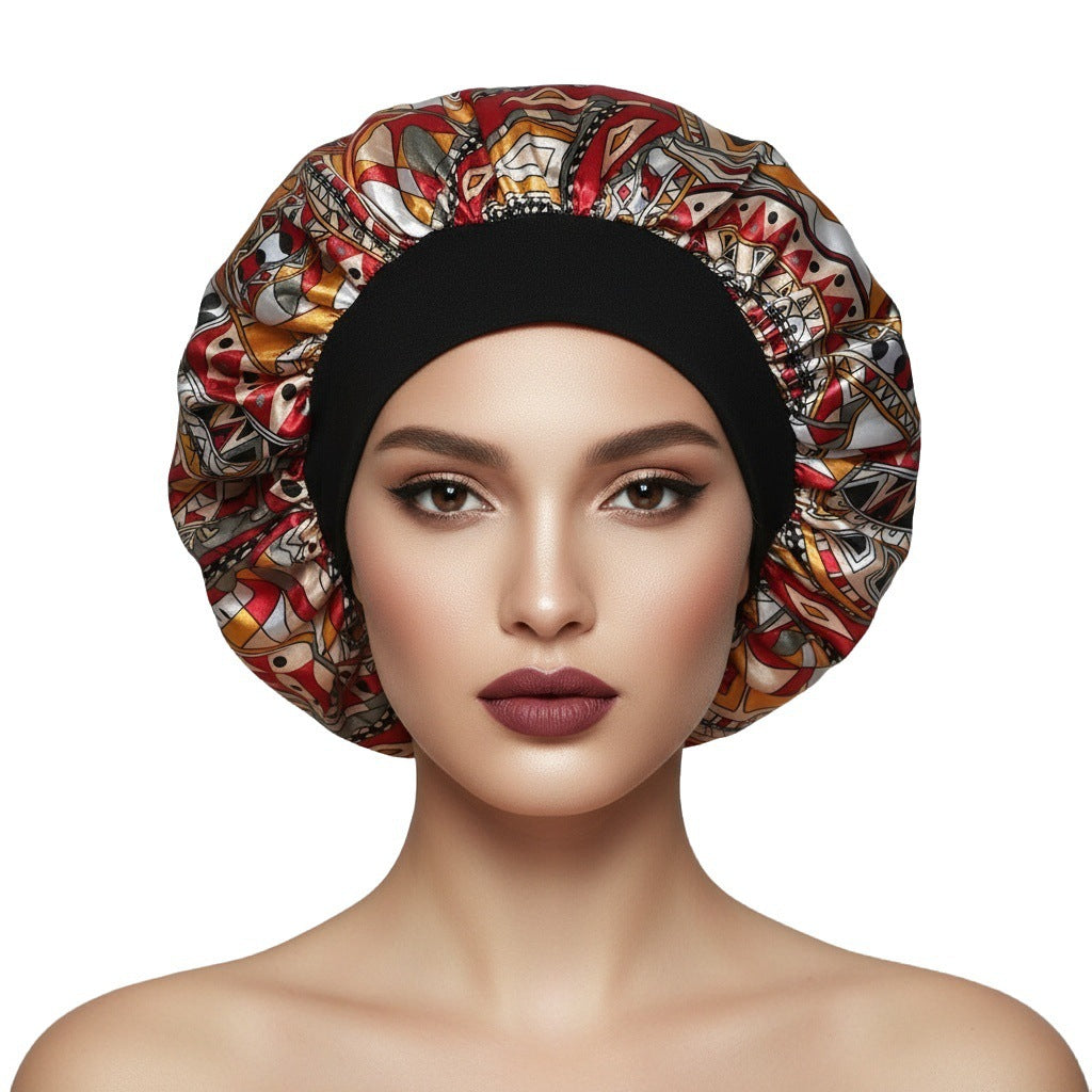 Satin Wide-Brim Hair Cap