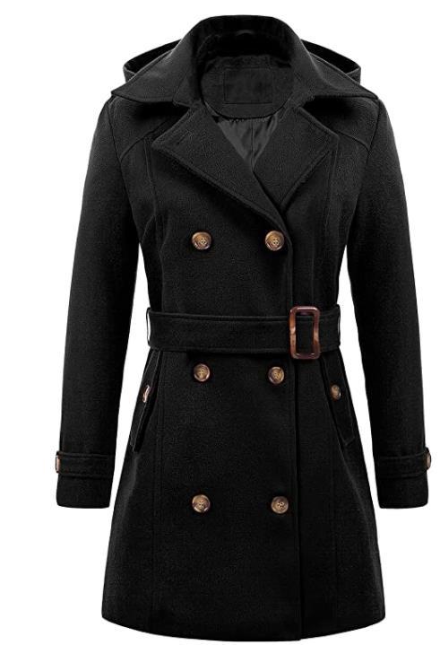 Women's Hooded Woolen Winter Coat