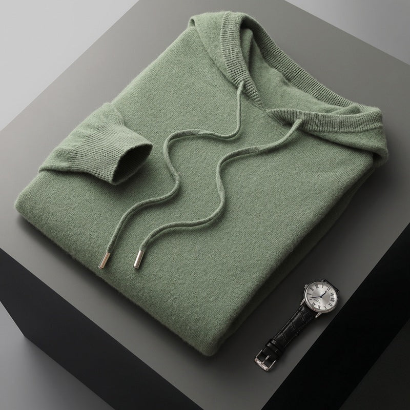 Men's Hooded Wool Pullover