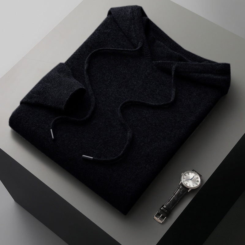 Men's Hooded Wool Pullover